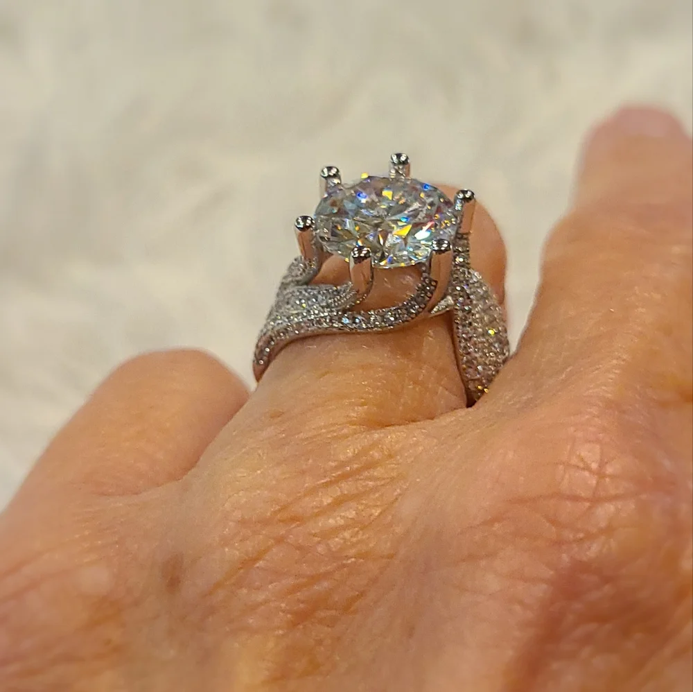 5 Carat Moissanite Ring Sterling